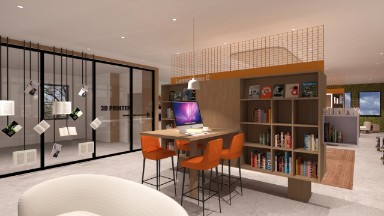 Sfeerimpressie van de nieuwe Bibliotheek Ootmarsum